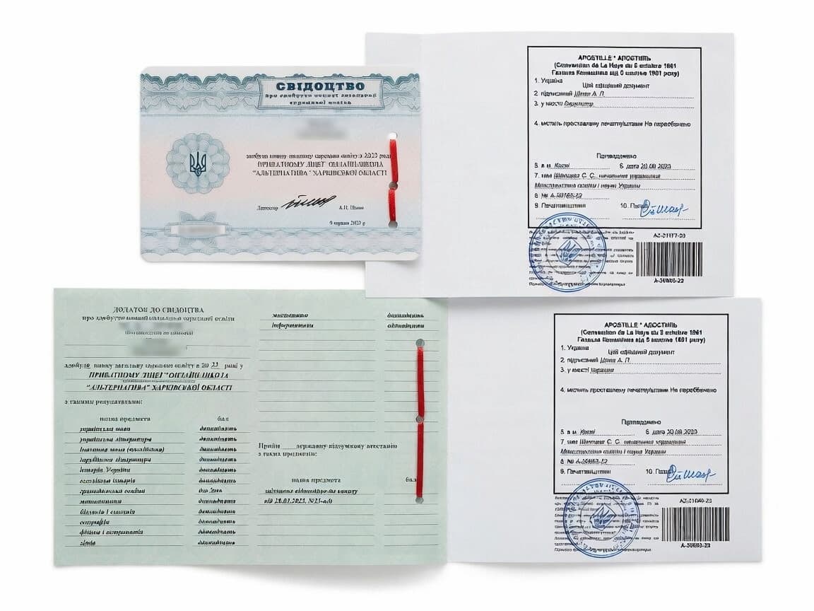 Апостиль свідоцтва про освіту з додатком